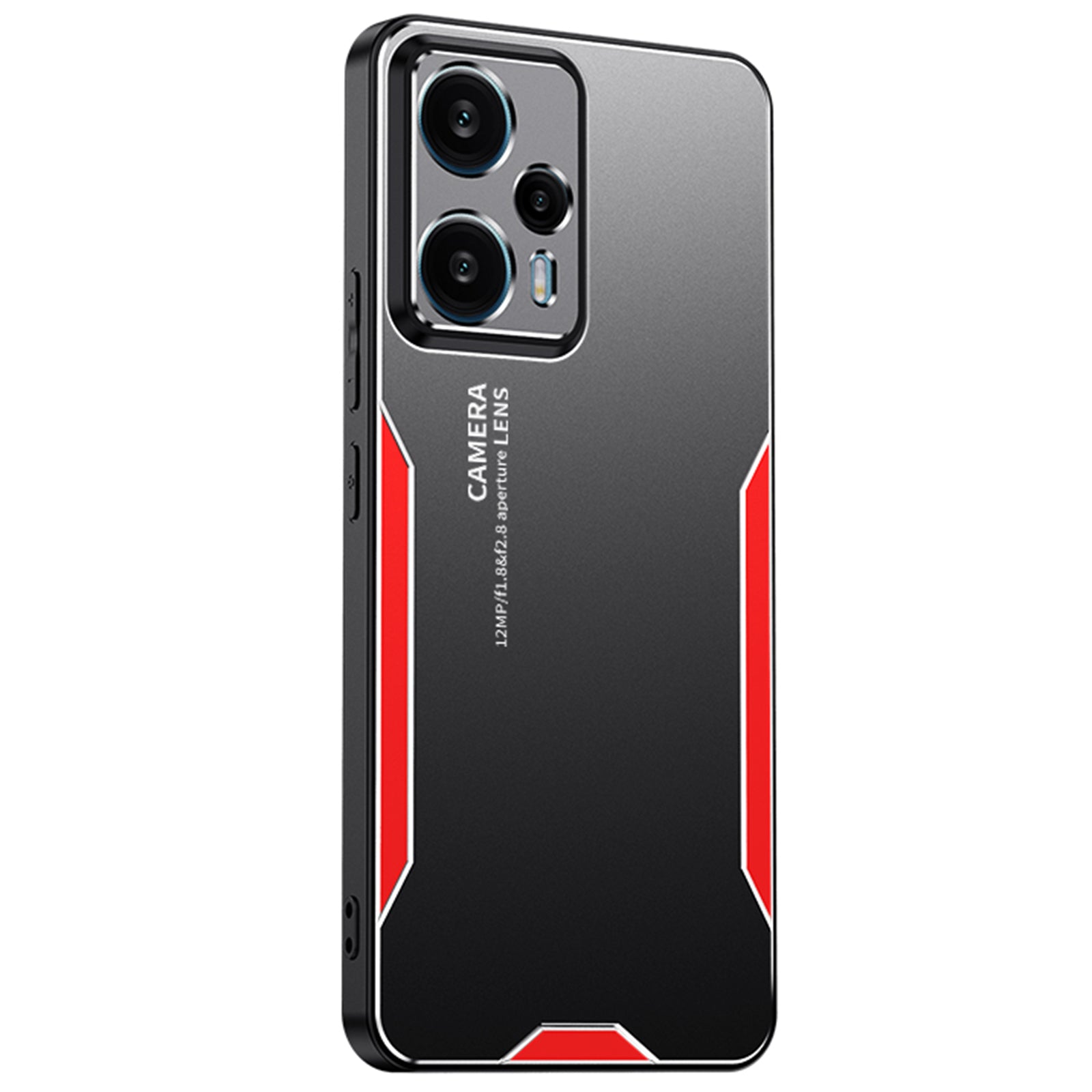 For Xiaomi Redmi Note 12T Pro 5G Phone Case Metal+TPU+PC Anti-drop Cover - Red For Xiaomi Redmi Note 12T Pro 5G Phone Case Metal+TPU+PC Anti-drop Cover - Red